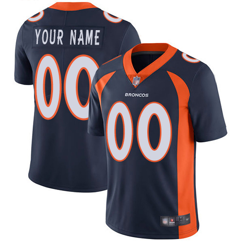 Men Denver Broncos Customized Navy Blue Alternate Vapor Untouchable Custom Limited Football Jersey